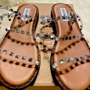Steve Madden clear and silver sandal brand new never worn